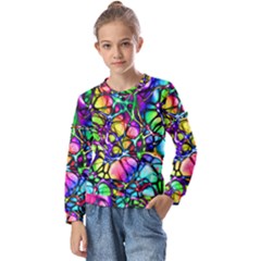 Network-nerves-nervous-system-line Kids  Long Sleeve T-shirt With Frill 