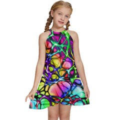 Network-nerves-nervous-system-line Kids  Halter Collar Waist Tie Chiffon Dress by Ket1n9