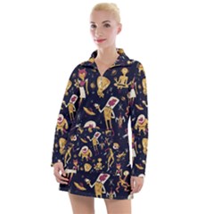 Alien Surface Pattern Women s Long Sleeve Casual Dress by Ket1n9