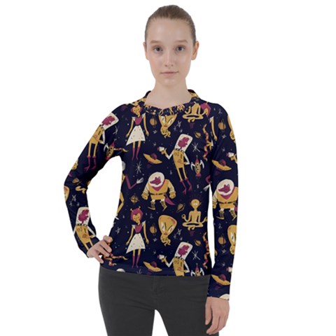 Alien Surface Pattern Women s Pique Long Sleeve T-shirt by Ket1n9