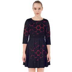 Abstract Pattern Honeycomb Smock Dress by Ket1n9