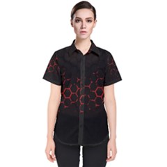 Abstract Pattern Honeycomb Women s Short Sleeve Shirt