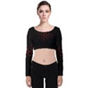 Abstract Pattern Honeycomb Velvet Long Sleeve Crop Top View1