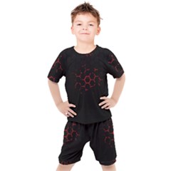 Abstract Pattern Honeycomb Kids  T-shirt And Shorts Set by Ket1n9