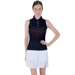 Abstract Pattern Honeycomb Women s Sleeveless Polo T-shirt by Ket1n9