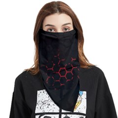 Abstract Pattern Honeycomb Face Covering Bandana (triangle) by Ket1n9