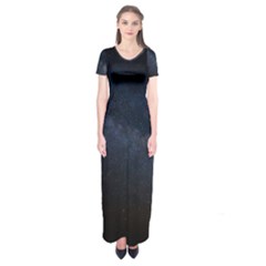 Cosmos-dark-hd-wallpaper-milky-way Short Sleeve Maxi Dress by Ket1n9