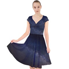 Cosmos-dark-hd-wallpaper-milky-way Cap Sleeve Front Wrap Midi Dress by Ket1n9