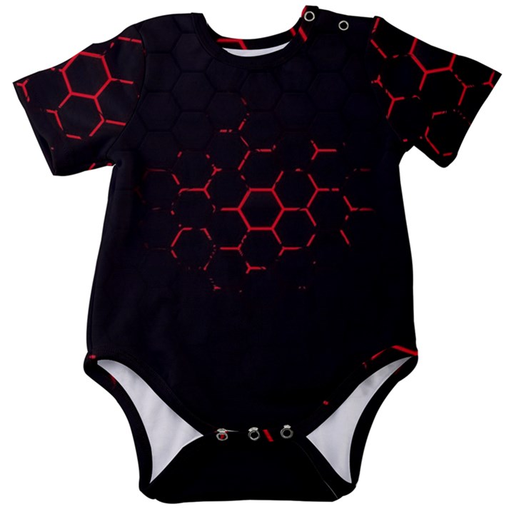 Abstract Pattern Honeycomb Baby Short Sleeve Bodysuit