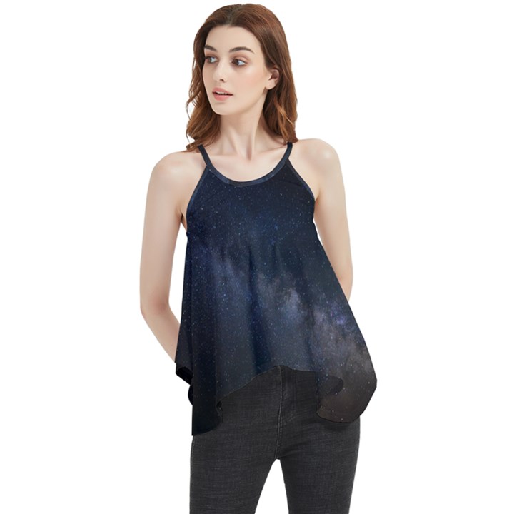 Cosmos-dark-hd-wallpaper-milky-way Flowy Camisole Tank Top