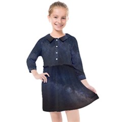 Cosmos-dark-hd-wallpaper-milky-way Kids  Quarter Sleeve Shirt Dress