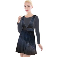 Cosmos-dark-hd-wallpaper-milky-way Plunge Pinafore Velour Dress by Ket1n9