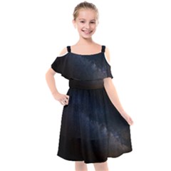 Cosmos-dark-hd-wallpaper-milky-way Kids  Cut Out Shoulders Chiffon Dress by Ket1n9