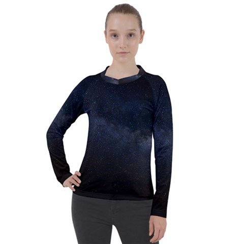 Cosmos-dark-hd-wallpaper-milky-way Women s Pique Long Sleeve T-shirt by Ket1n9