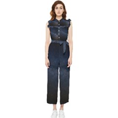 Cosmos-dark-hd-wallpaper-milky-way Women s Frill Top Chiffon Jumpsuit by Ket1n9