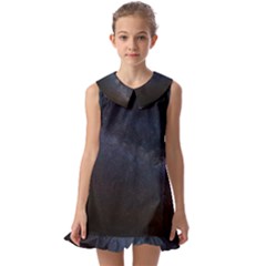 Cosmos-dark-hd-wallpaper-milky-way Kids  Pilgrim Collar Ruffle Hem Dress by Ket1n9