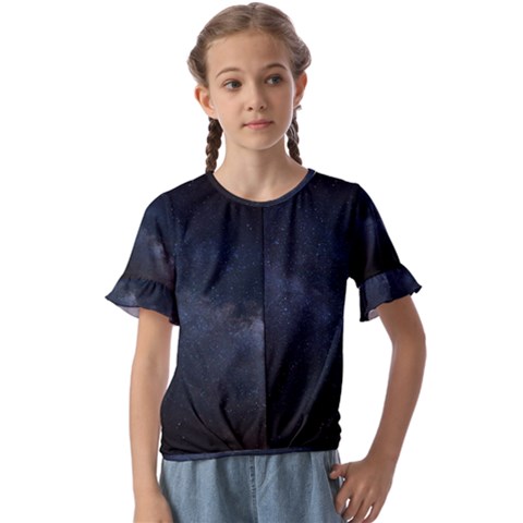 Cosmos-dark-hd-wallpaper-milky-way Kids  Cuff Sleeve Scrunch Bottom T-shirt by Ket1n9