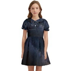 Cosmos-dark-hd-wallpaper-milky-way Kids  Bow Tie Puff Sleeve Dress by Ket1n9