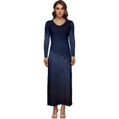 Cosmos-dark-hd-wallpaper-milky-way Long Sleeve Longline Maxi Dress by Ket1n9