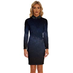 Cosmos-dark-hd-wallpaper-milky-way Long Sleeve Shirt Collar Bodycon Dress by Ket1n9