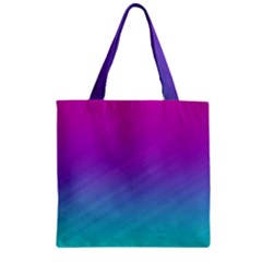 Background-pink-blue-gradient Zipper Grocery Tote Bag