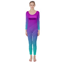 Background-pink-blue-gradient Long Sleeve Catsuit