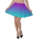 Background-pink-blue-gradient Velvet Skater Skirt View1