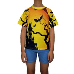 Halloween Night Terrors Kids  Short Sleeve Swimwear by Ket1n9