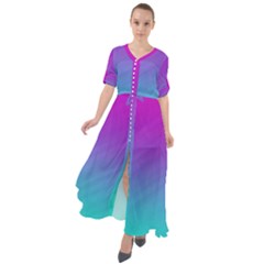 Background-pink-blue-gradient Waist Tie Boho Maxi Dress