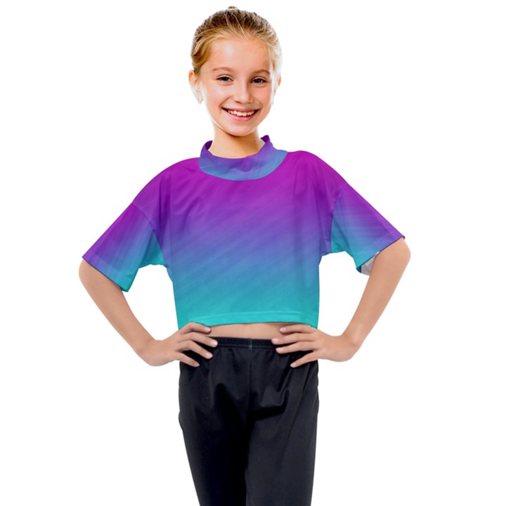 Background-pink-blue-gradient Kids Mock Neck T-Shirt