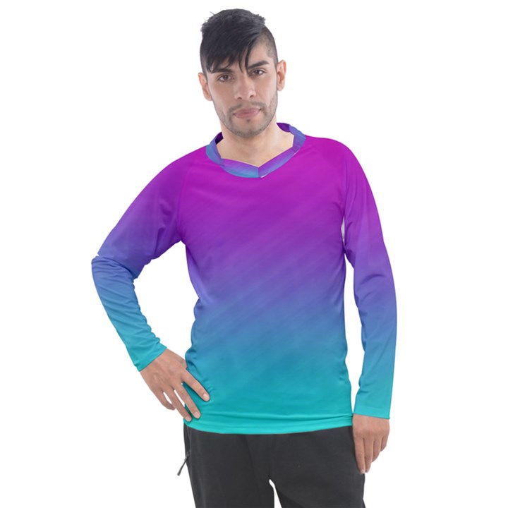 Background-pink-blue-gradient Men s Pique Long Sleeve T-Shirt