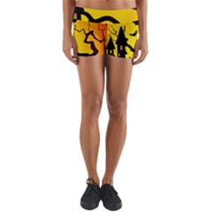 Halloween Night Terrors Yoga Shorts by Ket1n9