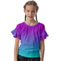 Background-pink-blue-gradient Kids  Cut Out Flutter Sleeves View1