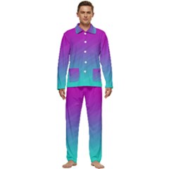 Background-pink-blue-gradient Men s Long Sleeve Velvet Pocket Pajamas Set