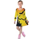 Halloween Night Terrors Kids  Long Sleeve Velvet Dress View1