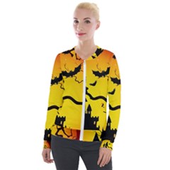 Halloween Night Terrors Velvet Zip Up Jacket by Ket1n9