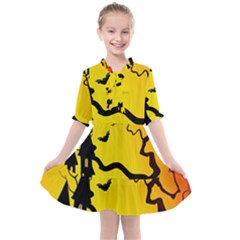 Halloween Night Terrors Kids  All Frills Chiffon Dress by Ket1n9