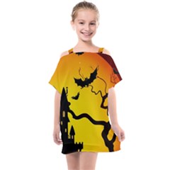 Halloween Night Terrors Kids  One Piece Chiffon Dress by Ket1n9