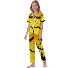 Halloween Night Terrors Kids  Satin Short Sleeve Pajamas Set by Ket1n9