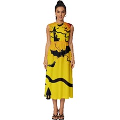 Halloween Night Terrors Sleeveless Round Neck Midi Dress by Ket1n9