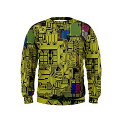 Technology Circuit Board Kids  Sweatshirt by Ket1n9