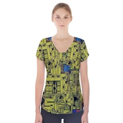 Technology Circuit Board Short Sleeve Front Detail Top by Ket1n9