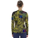 Technology Circuit Board V-Neck Long Sleeve Top View2