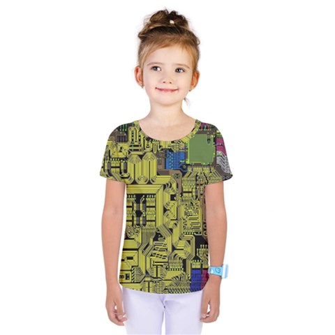 Technology Circuit Board Kids  One Piece T-shirt by Ket1n9