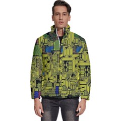 Technology Circuit Board Men s Puffer Bubble Jacket Coat by Ket1n9