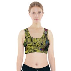 Technology Circuit Board Sports Bra With Pocket