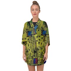 Technology Circuit Board Half Sleeve Chiffon Kimono by Ket1n9