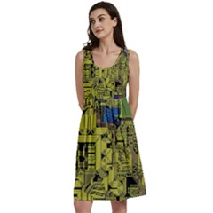 Technology Circuit Board Classic Skater Dress by Ket1n9