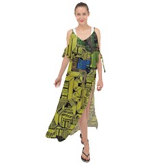 Technology Circuit Board Maxi Chiffon Cover Up Dress by Ket1n9