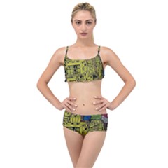 Technology Circuit Board Layered Top Bikini Set by Ket1n9